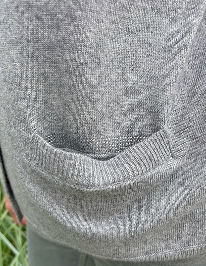 Milano Grey Wool and Cashmere Blend Cardigan