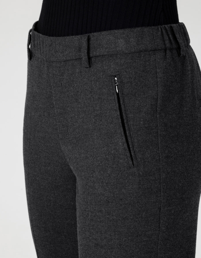 classic grey flannel chino trouser with pull on elasticated was it and side pockets