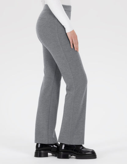 wide leg pull on stretch jersey trouser with elasticated was it in flannel grey