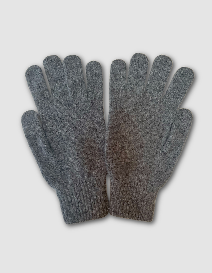 Green Grove Mens Lambswool Gloves in Flannel Grey