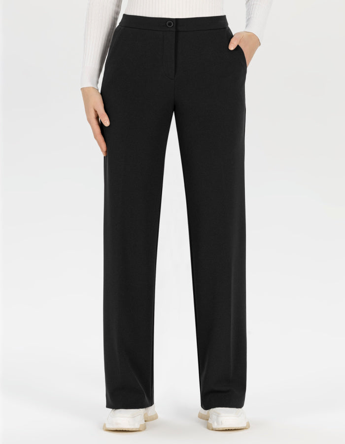 classic black side leg straight fit trousers