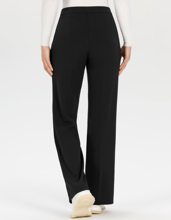 classic black side leg straight fit trousers