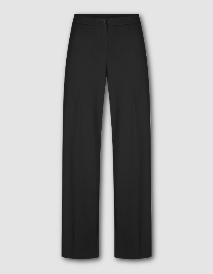 classic black side leg straight fit trousers