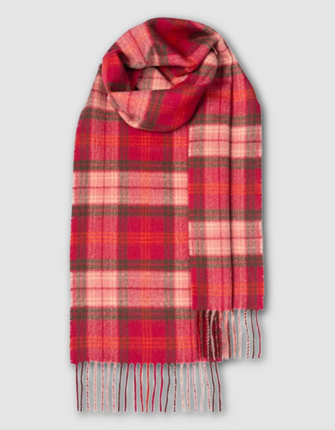 Lochcarron Lamswool Scarf in Hunting Rose