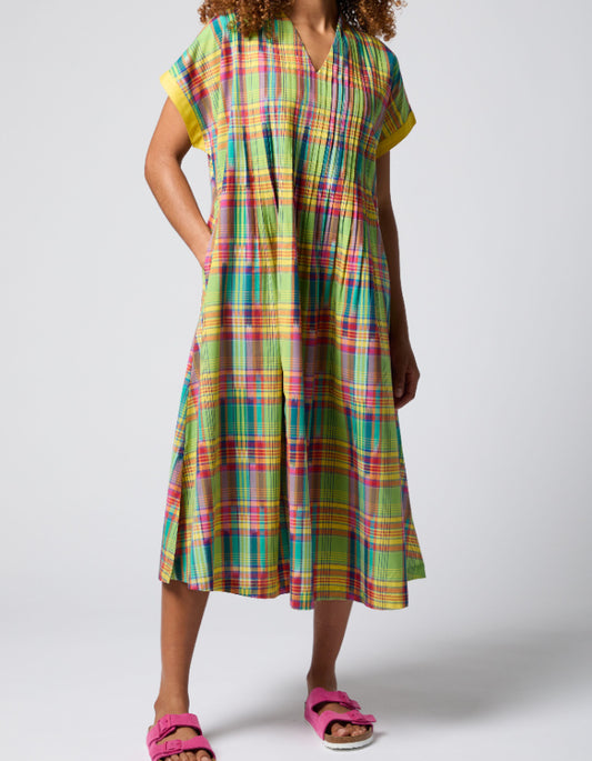 Sahara Multicoloured Ikat Check Dress