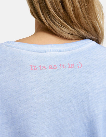 faded blue loopback cotton sweatshirt