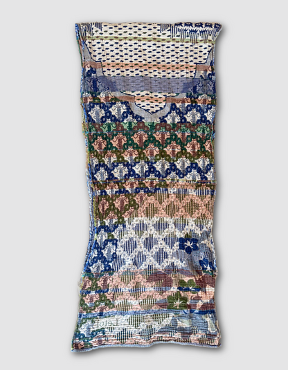 Multicolored patterned fabric on a white background