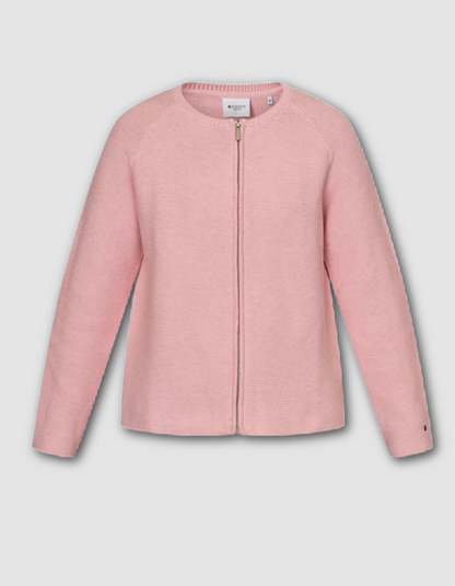 Red Green Jazz Knit Cardigan in Pink