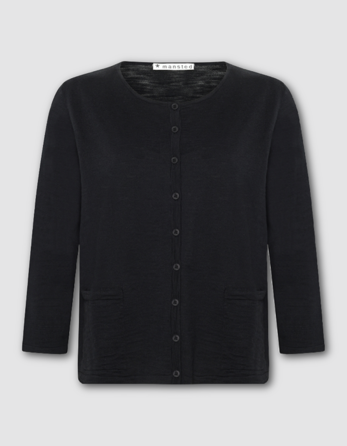  a black cotton cardigan