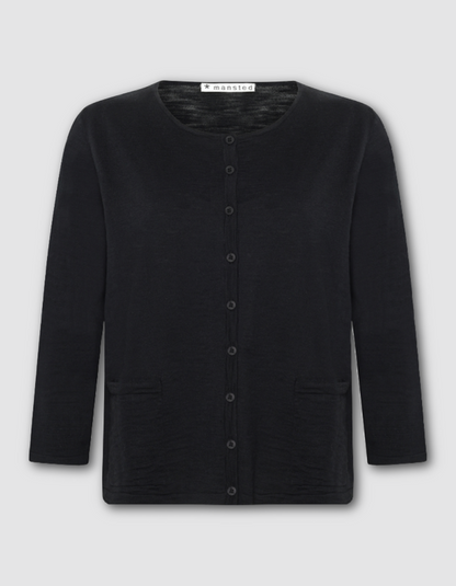  a black cotton cardigan