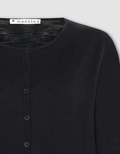  a black cotton cardigan