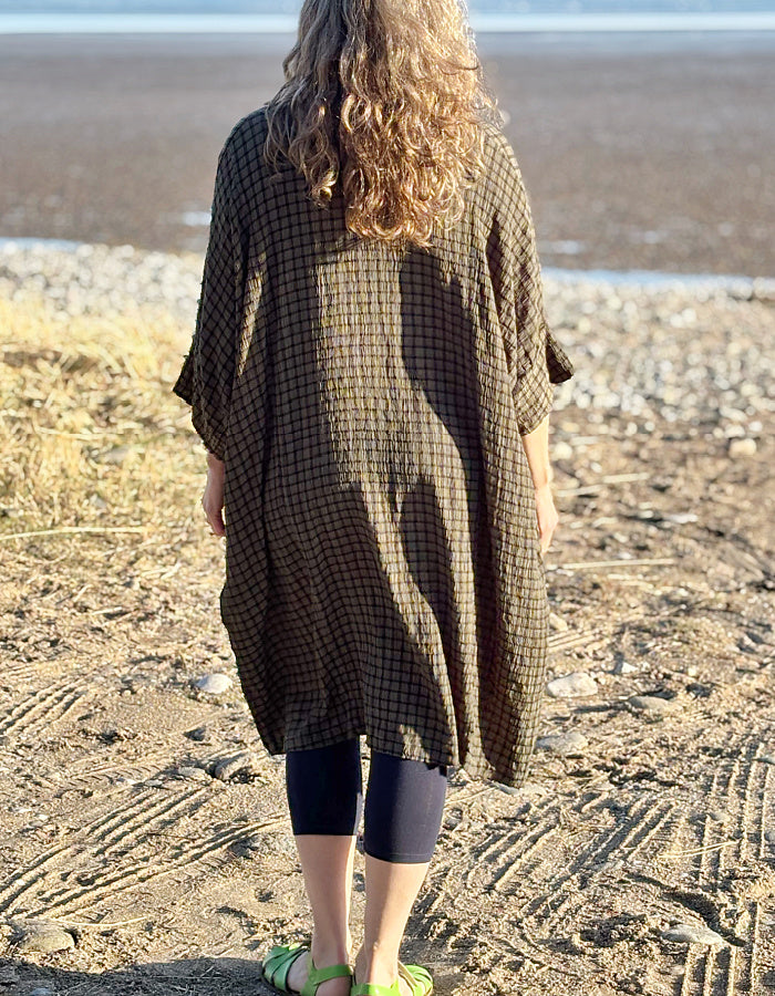 oversized khaki loose fit shirt dress, kaftan style