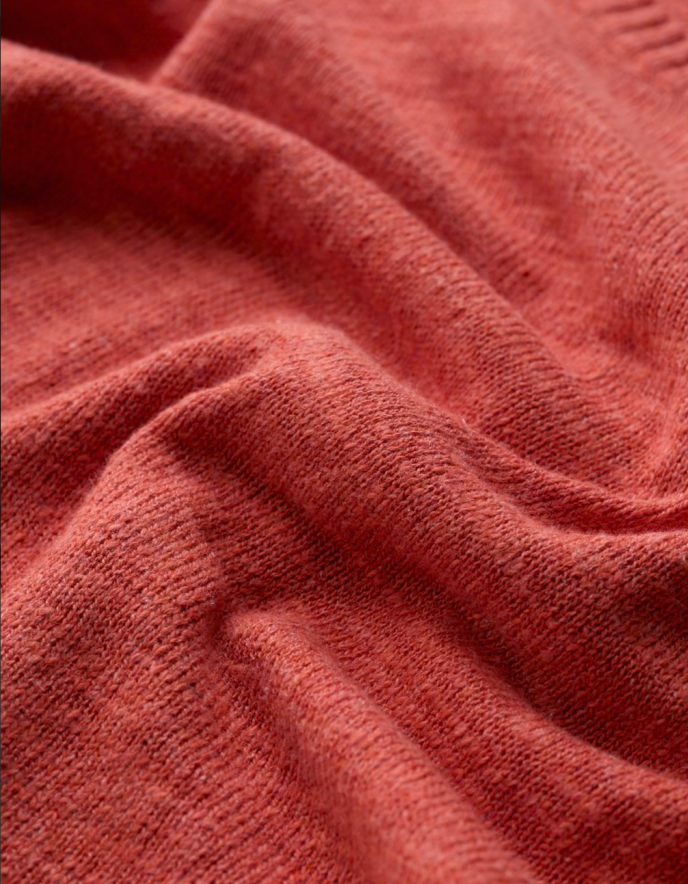 Close-up of textured red fabric