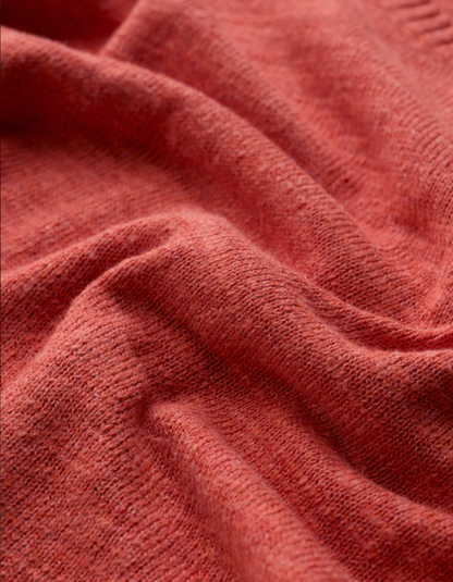 Close-up of textured red fabric