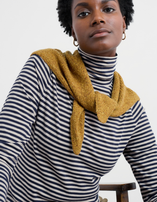 Seasalt Landing Roll Neck Top in Pellitras Hessian Maritime