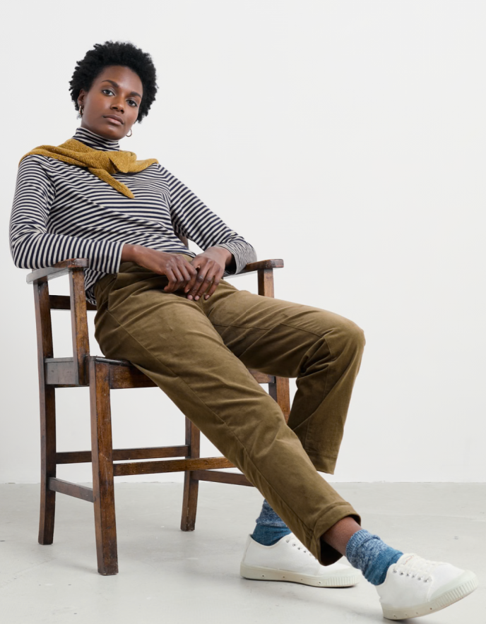 Seasalt Landing Roll Neck Top in Pellitras Hessian Maritime