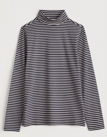 Seasalt Landing Roll Neck Top in Pellitras Hessian Maritime