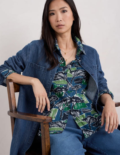 Seasalt Larissa Shirt in Sketchbook Trees Sea Cave