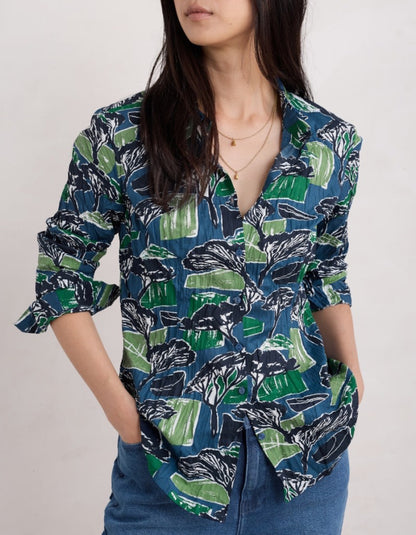 Seasalt Larissa Shirt in Sketchbook Trees Sea Cave