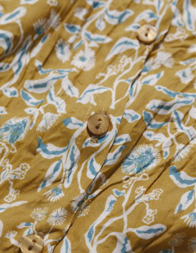 yellow floral cotton shirt