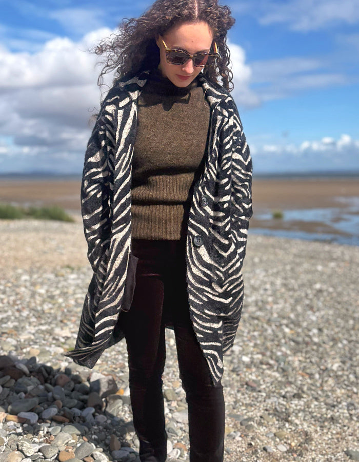 zebra print coat