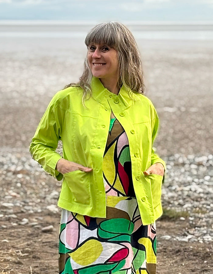 See Saw Funnel Neck Summer Jacket in Citrus