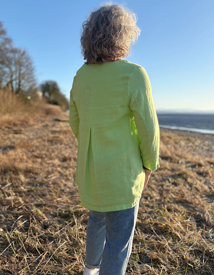 Vetono Linen Swing Tunic in Lime