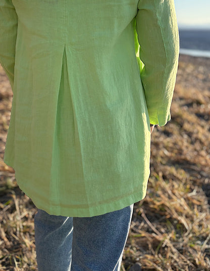 Vetono Linen Swing Tunic in Lime