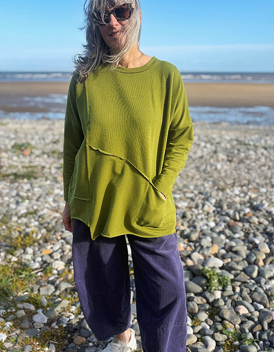 Luukaa Cotton Jersey Tunic in Pistachio