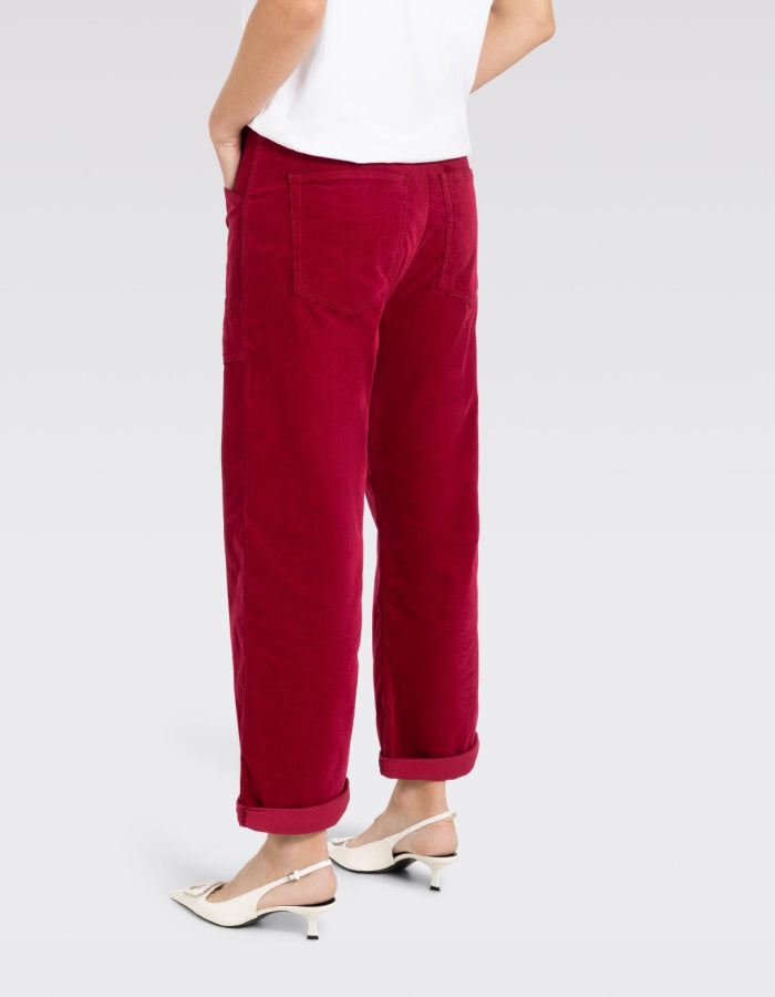 deep red baggy cords