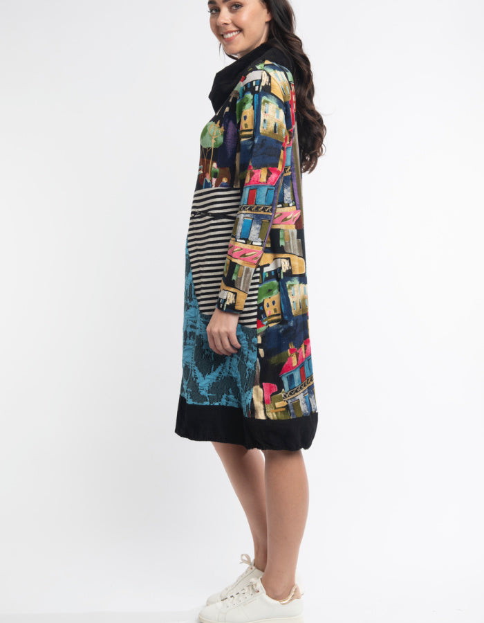 Orientique Madame Butterfly Patchwork Dress