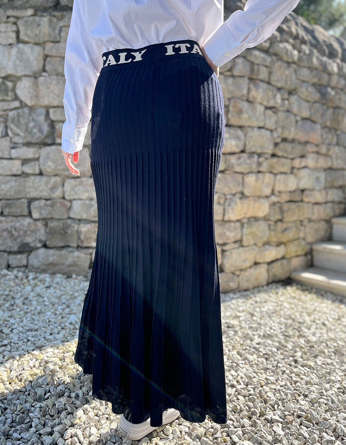 Milano Ribbed Navy Skirt
