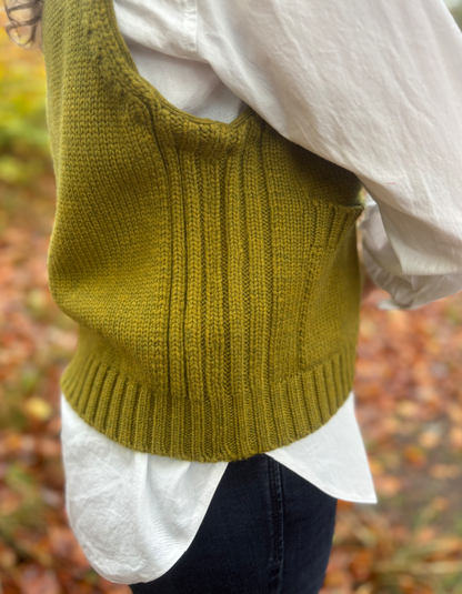 Ochre Mina Waistcoat in Moss Marl Cashmere & Lambswool