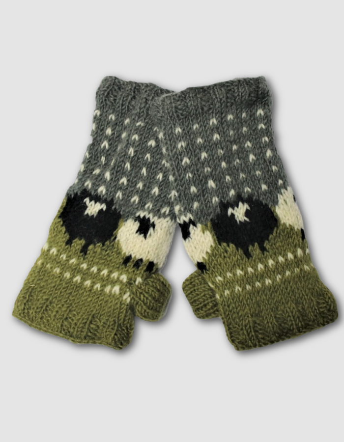 From the Source Wrist Warmers in Moss Green