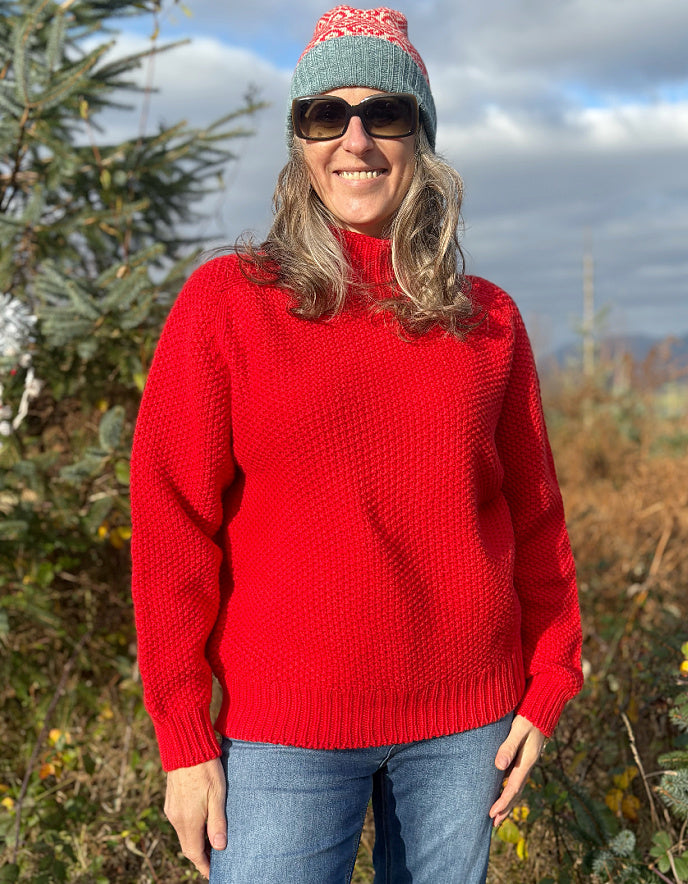 Harley Moss Stitch Polo in Poppy