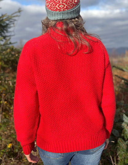 Harley Moss Stitch Polo in Poppy