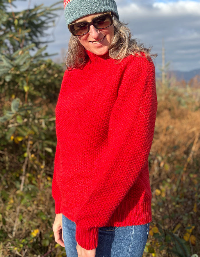 Harley Moss Stitch Polo in Poppy