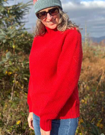 Harley Moss Stitch Polo in Poppy