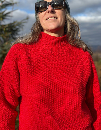 Harley Moss Stitch Polo in Poppy