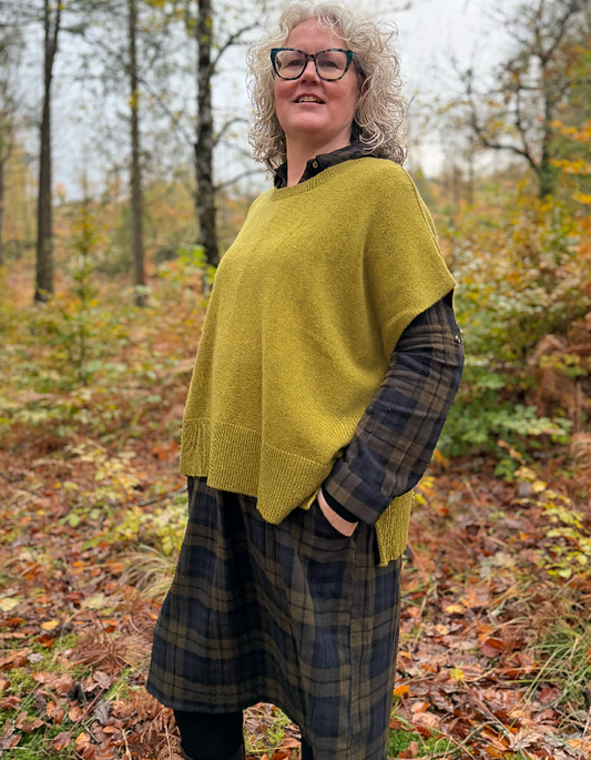 Ochre Siggy Oversized Tank Top in Moss Marl Cashmere & Lambswool