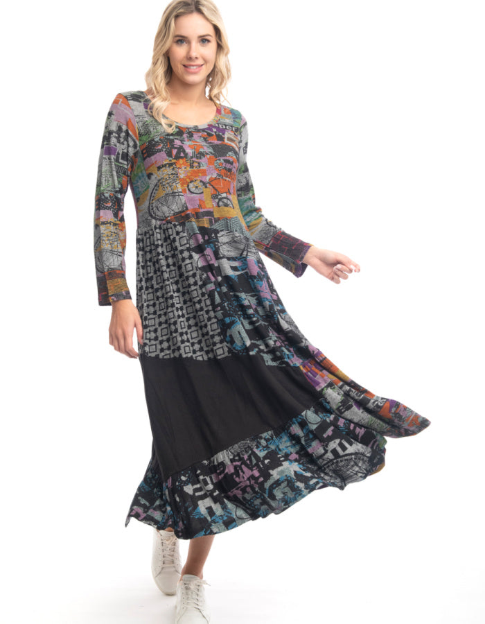 Orientique Mozart Dress in Patch Maxi