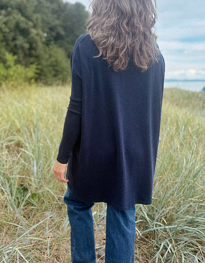 Neirami Luxury Fleece Turtleneck Tunic in Navy