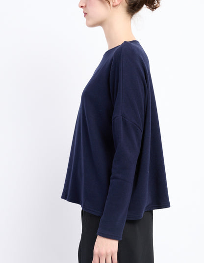 Neirami Luxury Fleece Boxy Knit in Navy