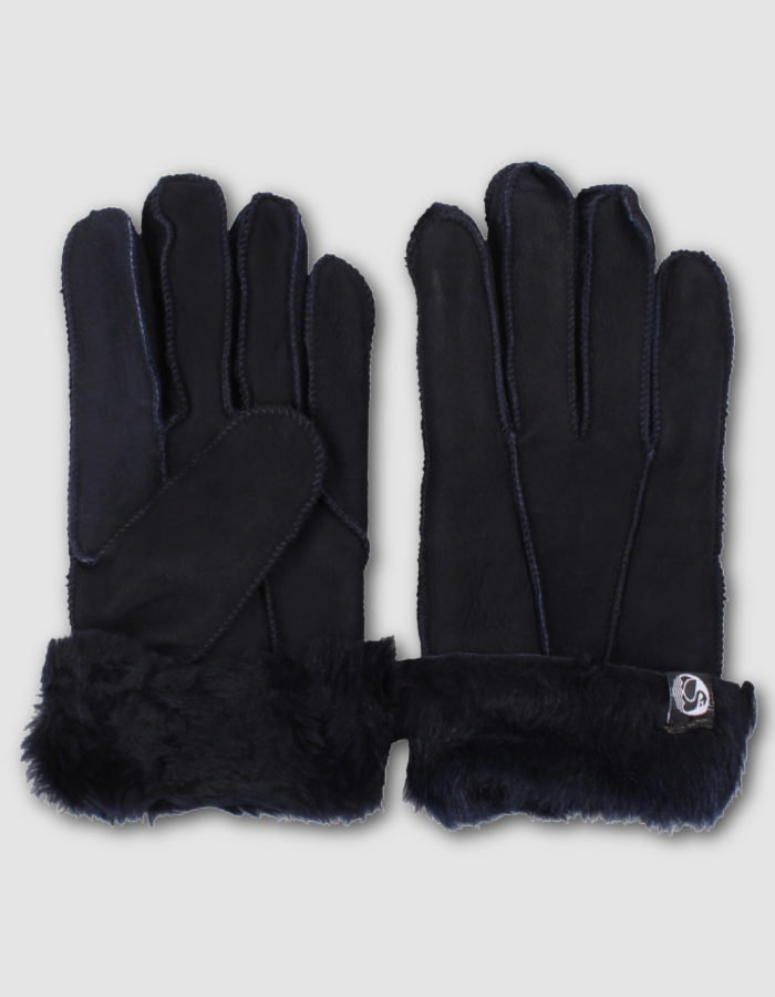 Danefae No Waste Sheepskin Gloves in Navy