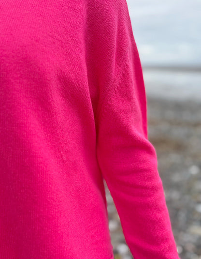 Ochre Cropped Cashmere & Wool Sweater in Neon