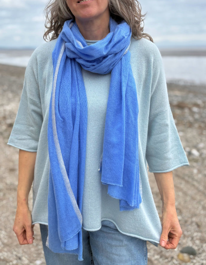 blue cashmere wrap