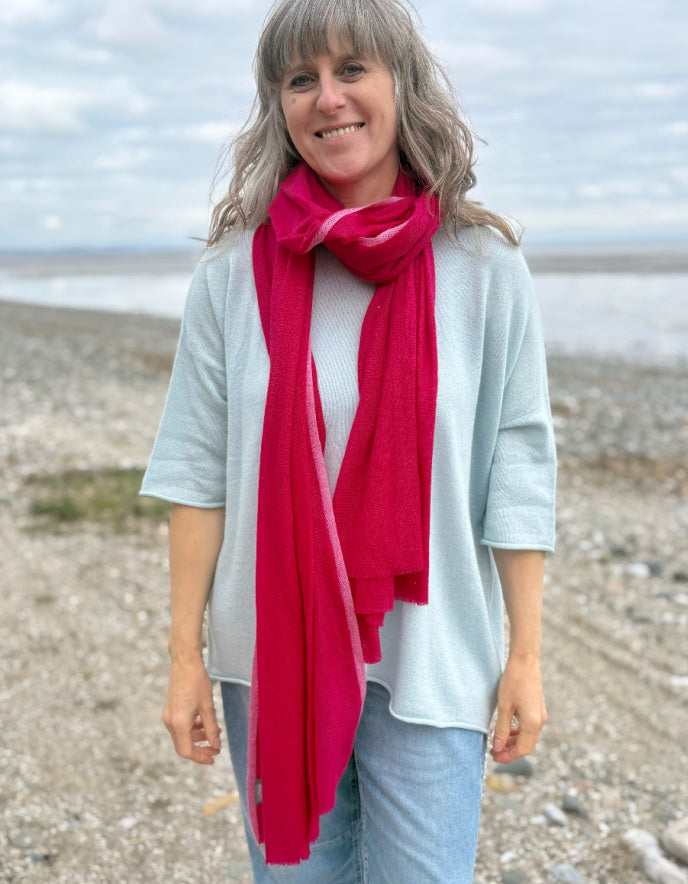 Ochre Cashmere & Wool Wrap in Pink
