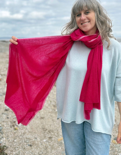 Ochre Cashmere & Wool Wrap in Pink