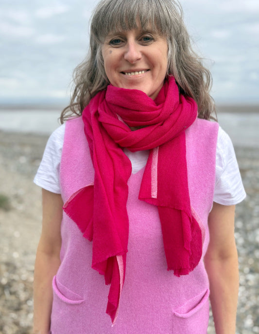 Ochre Cashmere & Wool Wrap in Pink