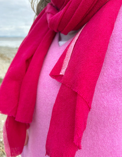 Ochre Cashmere & Wool Wrap in Pink